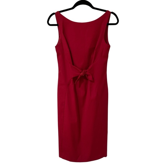 Moschino Cheap and Chic Red Front Bow Sheath Dress Size 6 Sleeveless Midi - Picture 15 of 15